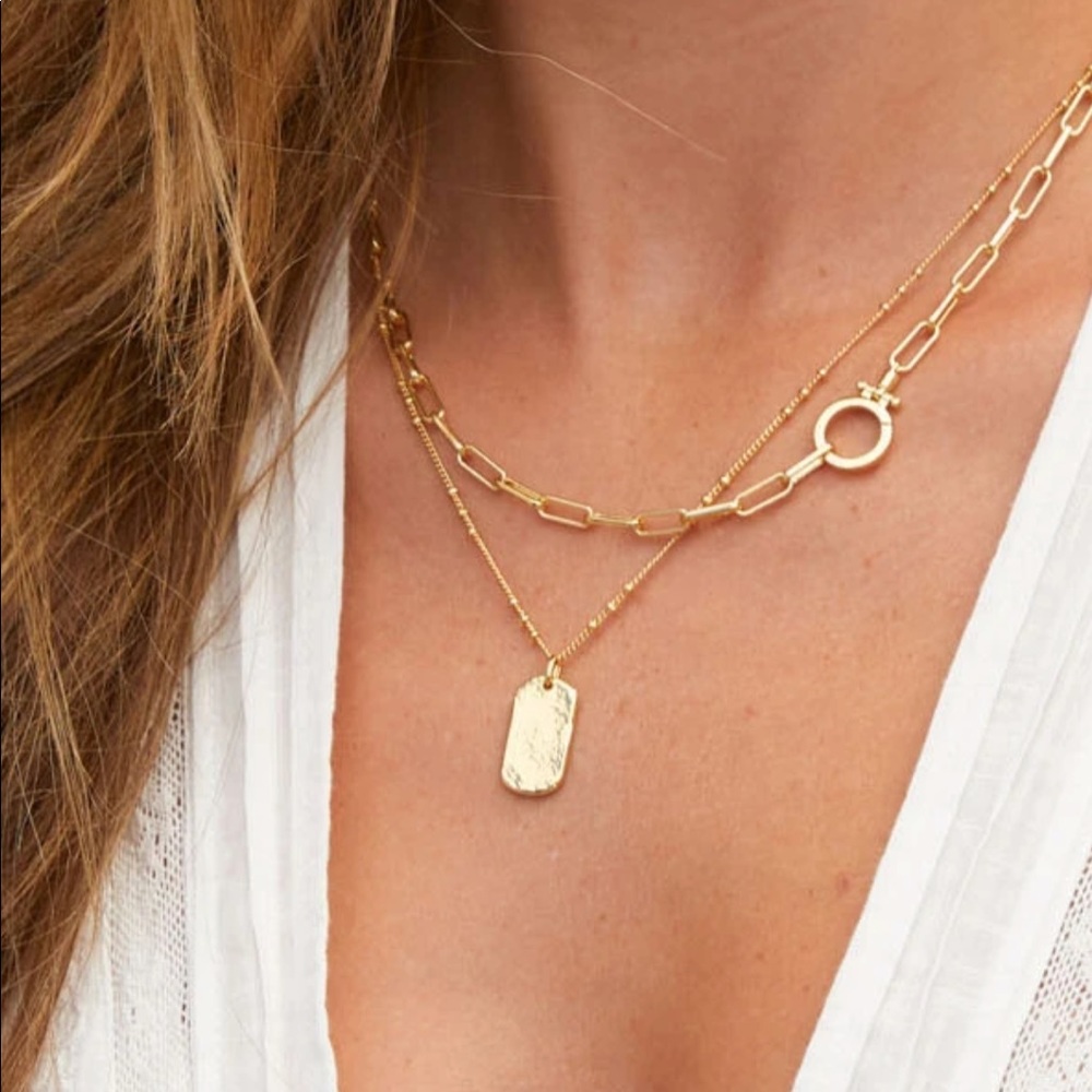 Set of three Gorjana gold necklaces brand new